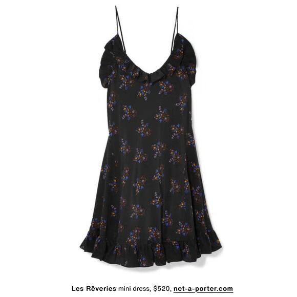 Les Reveries Net-A-Porter Silk Mini Dress - Sz 4 - Picture 1 of 5